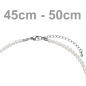 Preview: Halskette Kette Muschelkern Perlen weiß 4 mm 50 cm