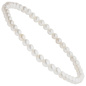 Preview: Armband Muschelkern Perlen weiß 4 mm 17 cm Perlenarmband