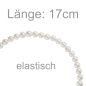 Preview: Armband Muschelkern Perlen weiß 4 mm 17 cm Perlenarmband