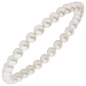Preview: Armband Muschelkern Perlen weiß 6 mm 17 cm Perlenarmband
