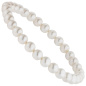 Preview: Armband Muschelkern Perlen weiß 6 mm 17 cm Perlenarmband