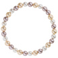 Preview: Armband Muschelkern Perlen multicolor 6 mm 17 cm Perlenarmband