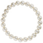 Preview: Armband Muschelkern Perlen weiß 8 mm 17 cm Perlenarmband