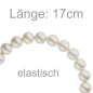 Preview: Armband Muschelkern Perlen weiß 8 mm 17 cm Perlenarmband