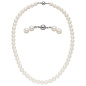 Preview: Halskette Kette Muschelkern Perlen weiß 8 mm 45 cm