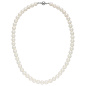 Preview: Halskette Kette Muschelkern Perlen weiß 8 mm 45 cm