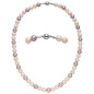 Preview: Halskette Kette Muschelkern Perlen multicolor 8 mm 45 cm