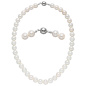 Preview: Halskette Kette Muschelkern Perlen weiß 10 mm 45 cm