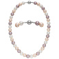 Preview: Halskette Kette Muschelkern Perlen multicolor 10 mm 45 cm