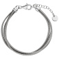 Preview: Armband 3-reihig 925 Sterling Silber matt 20 cm Silberarmband