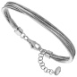 Preview: Armband 3-reihig 925 Sterling Silber matt 20 cm Silberarmband
