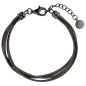 Preview: Armband 3-reihig 925 Sterling Silber matt-schwarz 20 cm