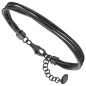 Preview: Armband 3-reihig 925 Sterling Silber matt-schwarz 20 cm