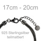 Preview: Armband 3-reihig 925 Sterling Silber matt-schwarz 20 cm