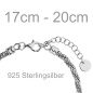 Preview: Armband verschlungen 925 Sterling Silber 20 cm Silberarmband