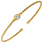 Preview: Armspange / offener Armreif 925 Silber gold vergoldet 1 Zirkonia 17,5 cm