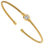 Preview: Armspange / offener Armreif 925 Silber gold vergoldet 1 Zirkonia 17,5 cm