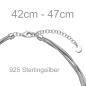 Preview: Collier Halskette mehrreihig 925 Sterling Silber matt 47 cm Kette