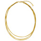 Preview: Collier Halskette mehrreihig 925 Sterling Silber gold vergoldet matt 47 cm