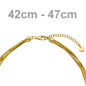 Preview: Collier Halskette mehrreihig 925 Sterling Silber gold vergoldet matt 47 cm
