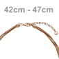 Preview: Collier Halskette mehrreihig 925 Sterling Silber rotgold vergoldet matt 47 cm