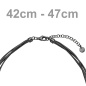 Preview: Collier Halskette mehrreihig 925 Sterling Silber matt schwarz rutheniert 47 cm