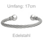 Preview: Armspange / offener Armreif Edelstahl mattiert 17 cm Armband