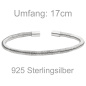 Preview: Armspange / offener Armreif 925 Sterling Silber 17 cm Armband Silberarmband