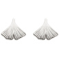 Preview: Ohrstecker Ginkgo 925 Sterling Silber mattiert Ohrringe Silberohrringe