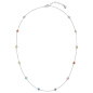 Preview: Collier Halskette 925 Sterling Silber 12 bunte Zirkonia 45 cm