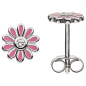 Preview: Ohrstecker Blumen rosa 925 Sterling Silber 2 Zirkonia Ohrringe Silberohrringe