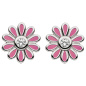 Preview: Ohrstecker Blumen rosa 925 Sterling Silber 2 Zirkonia Ohrringe Silberohrringe