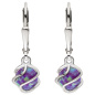 Preview: Ohrhänger 925 Sterling Silber 2 Opale Ohrringe Boutons Silberohrringe