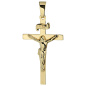 Preview: Anhänger Kreuz 333 Gold Gelbgold Goldkreuz mit Korpus INRI