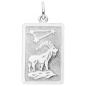 Preview: Anhänger Sternzeichen Steinbock eckig 925 Sterling Silber matt