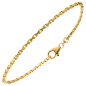 Preview: Ankerarmband 333 Gold Gelbgold diamantiert 18,5 cm