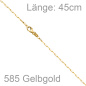 Preview: Weit-Ankerkette 585 Gold Gelbgold massiv diamantiert 45 cm Kette Halskette