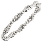 Preview: Armband Kugelarmband Herz 2-reihig verschlungen 925 Sterling Silber 16,5 cm
