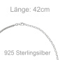 Preview: Halskette Kette 925 Sterling Silber 42 cm Silberkette Karabiner
