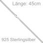 Preview: Halskette Kette 925 Sterling Silber 45 cm Silberkette Karabiner