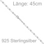 Preview: Halskette Kette 925 Sterling Silber 45 cm Silberkette Karabiner