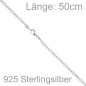 Preview: Halskette Kette 925 Sterling Silber 50 cm Silberkette Karabiner