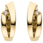 Preview: Creolen 333 Gold Gelbgold 2 Zirkonia Ohrringe Goldcreolen Goldohrringe
