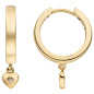Preview: Creolen Herz 333 Gold Gelbgold 2 Zirkonia Ohrringe Goldcreolen Goldohrringe