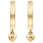 Preview: Creolen Herz 333 Gold Gelbgold 2 Zirkonia Ohrringe Goldcreolen Goldohrringe