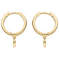 Preview: Creolen Herz 333 Gold Gelbgold 2 Zirkonia Ohrringe Goldcreolen Goldohrringe