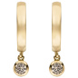 Preview: Creolen 333 Gold Gelbgold 2 Zirkonia Ohrringe Goldcreolen Goldohrringe