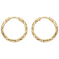 Preview: Creolen 333 Gold Gelbgold mattiert diamantiert Ohrringe Goldcreolen