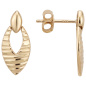 Preview: Ohrstecker oval 333 Gelbgold diamantierte Ohrringe