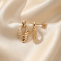 Preview: Ohrstecker oval 333 Gelbgold diamantierte Ohrringe